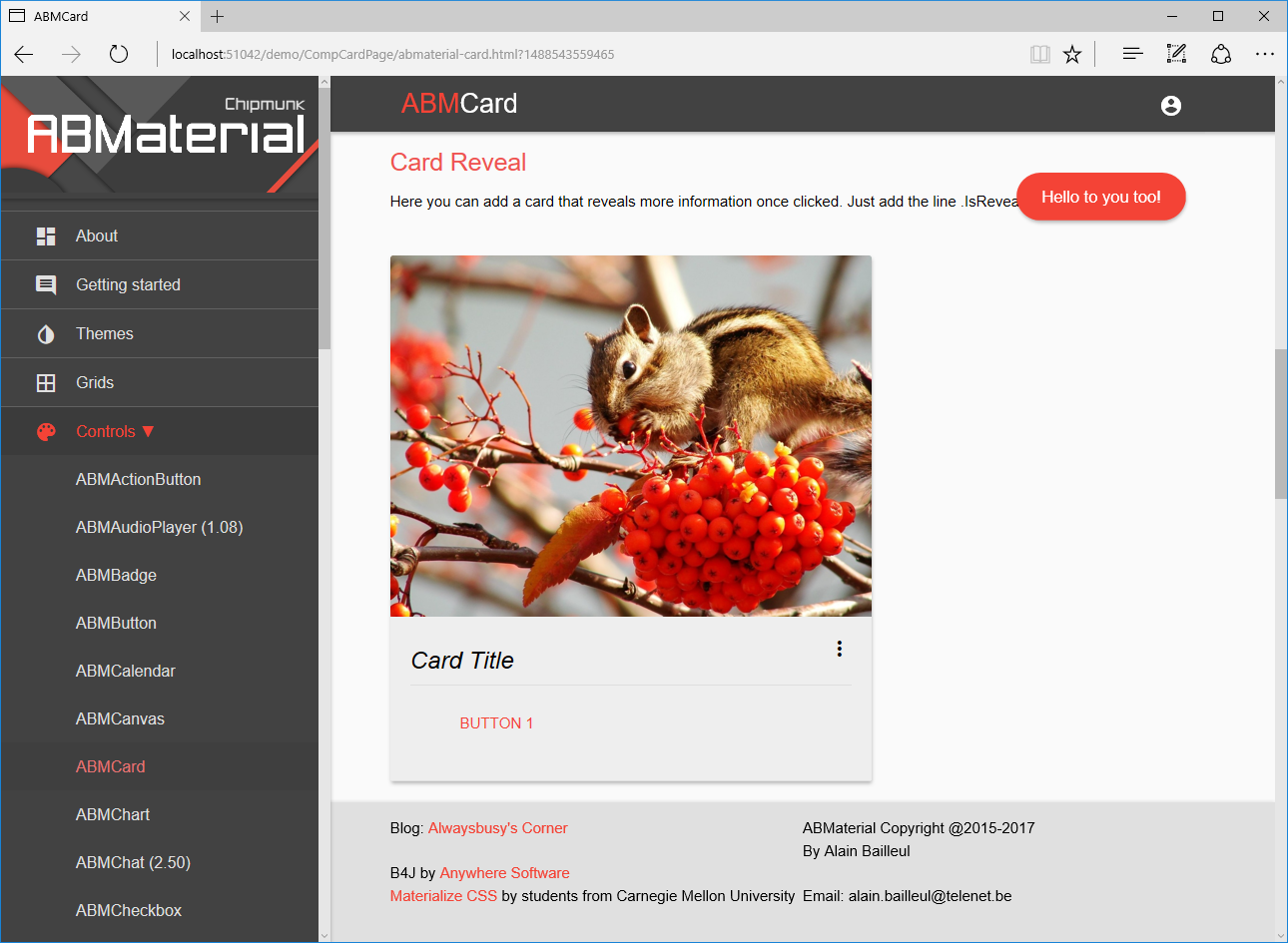 ABMaterial Chipmunk B4J Java Javascript HTML5 CSS B4i B4A – Alwaysbusy ...